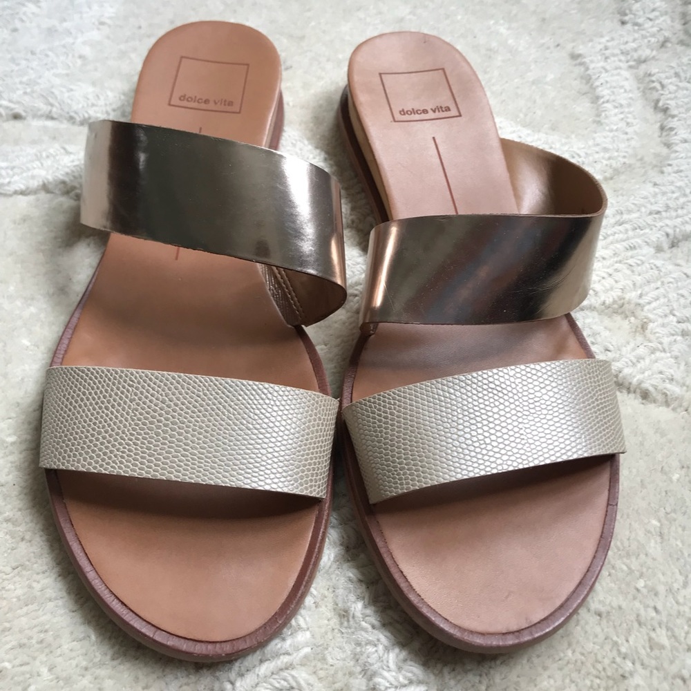 Dolce Vita “Paci” wedge gold sandals